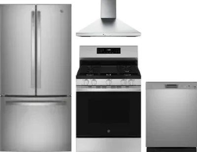 4 Piece Package Includes Refrigerator, Range, Hood And Dishwasher