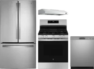 4 Piece Package Includes Refrigerator, Range, Hood And Dishwasher