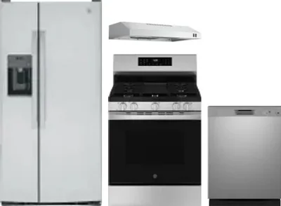 4 Piece Package Includes Refrigerator, Range, Hood And Dishwasher