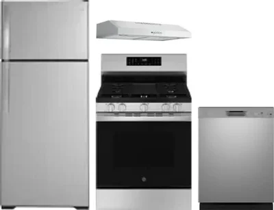 4 Piece Package Includes Refrigerator, Range, Hood And Dishwasher