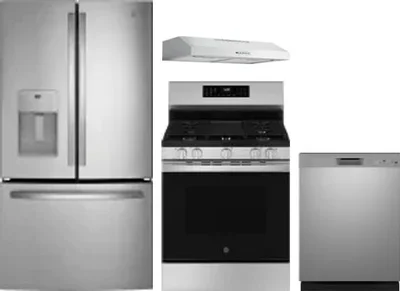 4 Piece Package Includes Refrigerator, Range, Hood And Dishwasher
