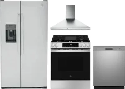 4 Piece Package Includes Refrigerator, Range, Hood And Dishwasher