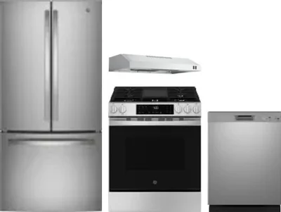 4 Piece Package Includes Refrigerator, Range, Hood And Dishwasher