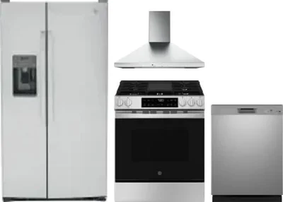 4 Piece Package Includes Refrigerator, Range, Hood And Dishwasher