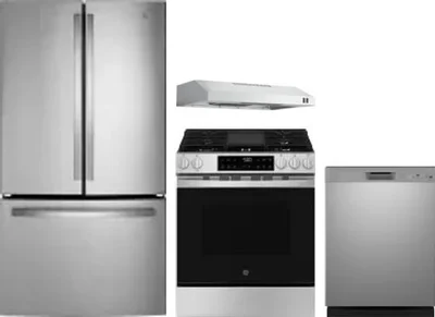 4 Piece Package Includes Refrigerator, Range, Hood And Dishwasher
