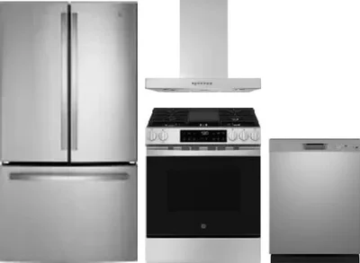 4 Piece Package Includes Refrigerator, Range, Hood And Dishwasher