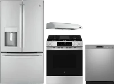 4 Piece Package Includes Refrigerator, Range, Hood And Dishwasher