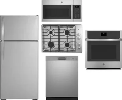 5 Piece Package Includes Refrigerator, Cooktop, Wall Oven, Microwave And Dishwasher