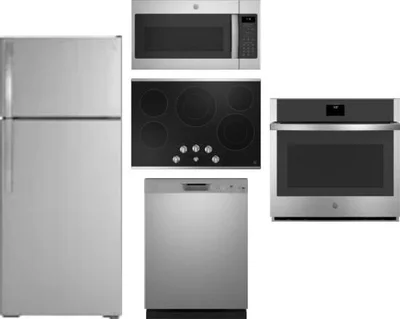 5 Piece Package Includes Refrigerator, Cooktop, Wall Oven, Microwave And Dishwasher