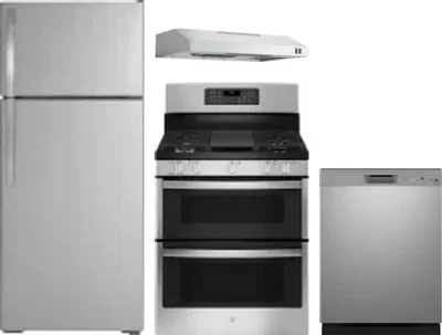 4 Piece Package Includes Refrigerator, Range, Hood And Dishwasher