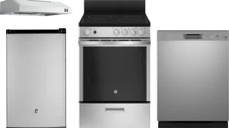 4 Piece Package Includes Refrigerator, Range, Hood And Dishwasher