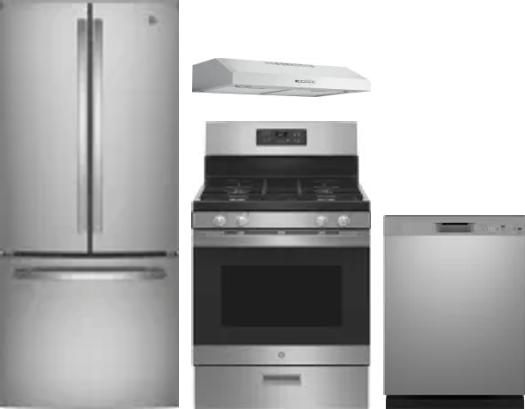 4 Piece Package Includes Refrigerator, Range, Hood And Dishwasher