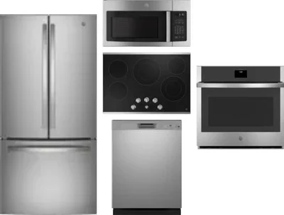 5 Piece Package Includes Refrigerator, Cooktop, Wall Oven, Microwave And Dishwasher