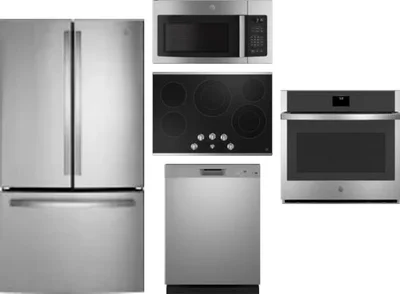 5 Piece Package Includes Refrigerator, Cooktop, Wall Oven, Microwave And Dishwasher