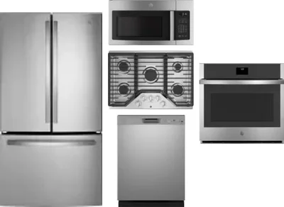 5 Piece Package Includes Refrigerator, Cooktop, Wall Oven, Microwave And Dishwasher