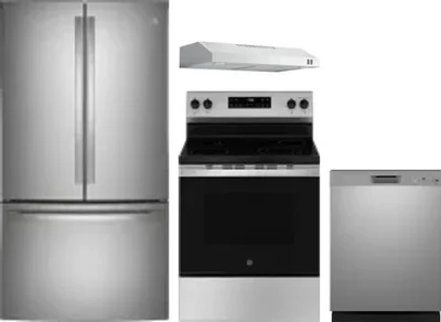 4 Piece Package Includes Refrigerator, Range, Hood And Dishwasher