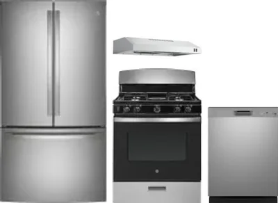 4 Piece Package Includes Refrigerator, Range, Hood And Dishwasher