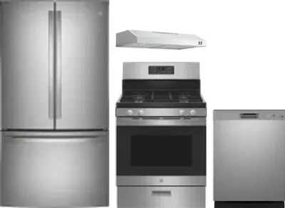 4 Piece Package Includes Refrigerator, Range, Hood And Dishwasher