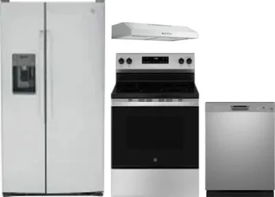 4 Piece Package Includes Refrigerator, Range, Hood And Dishwasher