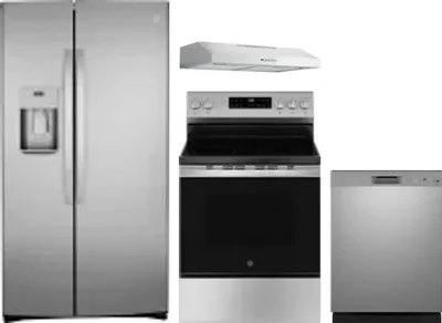 4 Piece Package Includes Refrigerator, Range, Hood And Dishwasher