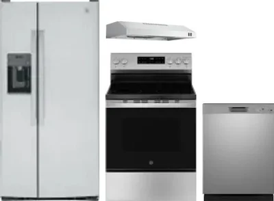 4 Piece Package Includes Refrigerator, Range, Hood And Dishwasher