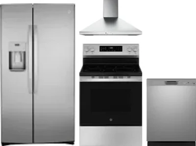 4 Piece Package Includes Refrigerator, Range, Hood And Dishwasher