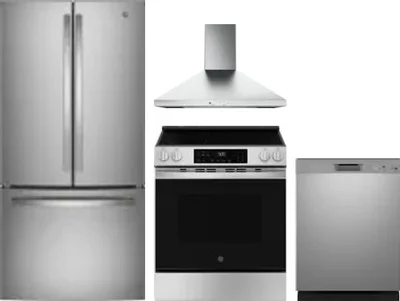 4 Piece Package Includes Refrigerator, Range, Hood And Dishwasher