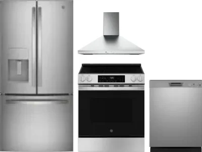 4 Piece Package Includes Refrigerator, Range, Hood And Dishwasher