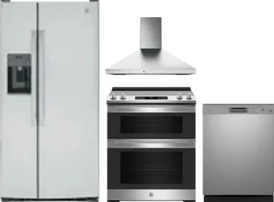 4 Piece Package Includes Refrigerator, Range, Hood And Dishwasher
