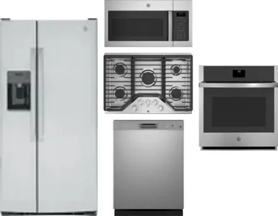 5 Piece Package Includes Refrigerator, Cooktop, Wall Oven, Microwave And Dishwasher