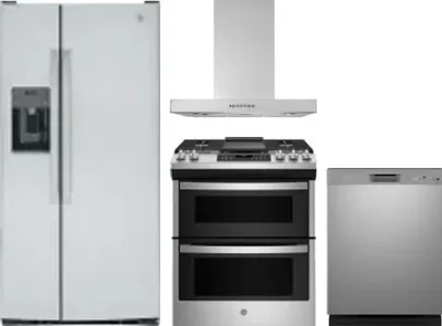4 Piece Package Includes Refrigerator, Range, Hood And Dishwasher