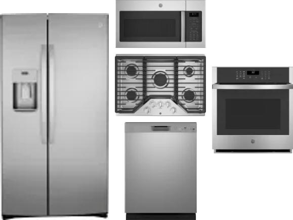 5 Piece Package Includes Refrigerator, Cooktop, Wall Oven, Microwave And Dishwasher