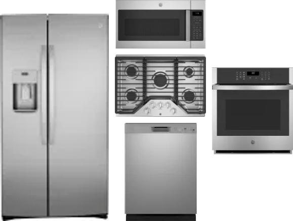 5 Piece Package Includes Refrigerator, Cooktop, Wall Oven, Microwave And Dishwasher