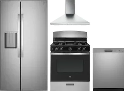 4 Piece Package Includes Refrigerator, Range, Hood And Dishwasher