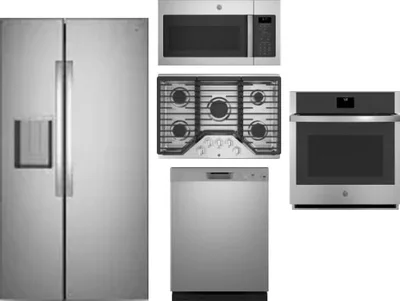 5 Piece Package Includes Refrigerator, Cooktop, Wall Oven, Microwave And Dishwasher
