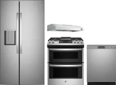 4 Piece Package Includes Refrigerator, Range, Hood And Dishwasher