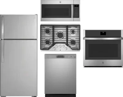 5 Piece Package Includes Refrigerator, Cooktop, Wall Oven, Microwave And Dishwasher