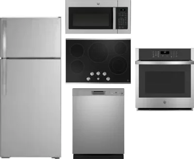5 Piece Package Includes Refrigerator, Cooktop, Wall Oven, Microwave And Dishwasher