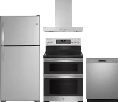 4 Piece Package Includes Refrigerator, Range, Hood And Dishwasher