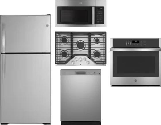 5 Piece Package Includes Refrigerator, Cooktop, Wall Oven, Microwave And Dishwasher