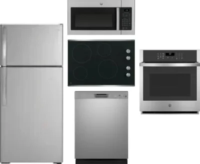 5 Piece Package Includes Refrigerator, Cooktop, Wall Oven, Microwave And Dishwasher