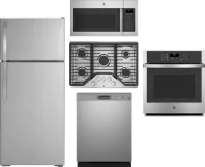 5 Piece Package Includes Refrigerator, Cooktop, Wall Oven, Microwave And Dishwasher