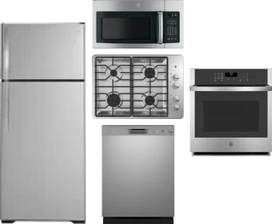 5 Piece Package Includes Refrigerator, Cooktop, Wall Oven, Microwave And Dishwasher