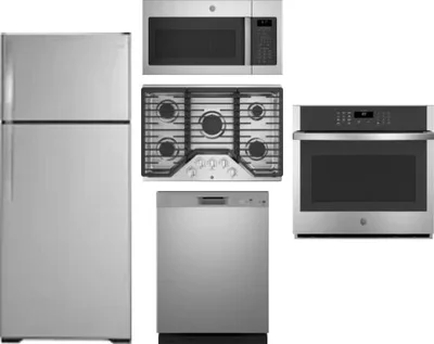 5 Piece Package Includes Refrigerator, Cooktop, Wall Oven, Microwave And Dishwasher