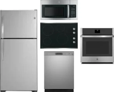5 Piece Package Includes Refrigerator, Cooktop, Wall Oven, Microwave And Dishwasher