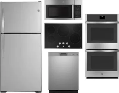 5 Piece Package Includes Refrigerator, Cooktop, Wall Oven, Microwave And Dishwasher