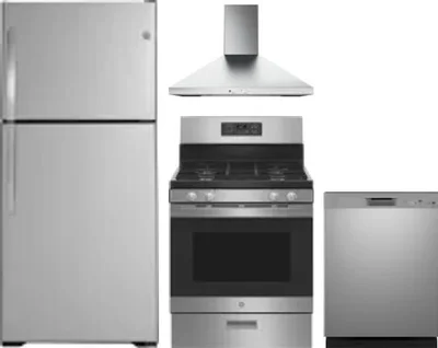4 Piece Package Includes Refrigerator, Range, Hood And Dishwasher