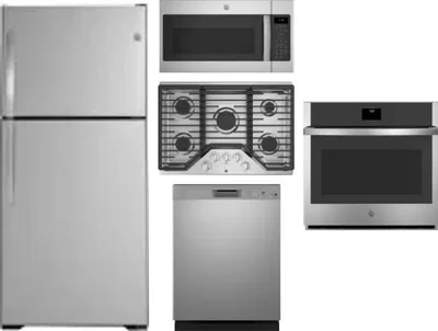 5 Piece Package Includes Refrigerator, Cooktop, Wall Oven, Microwave And Dishwasher