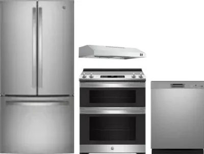4 Piece Package Includes Refrigerator, Range, Hood And Dishwasher