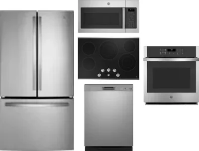 5 Piece Package Includes Refrigerator, Cooktop, Wall Oven, Microwave And Dishwasher
